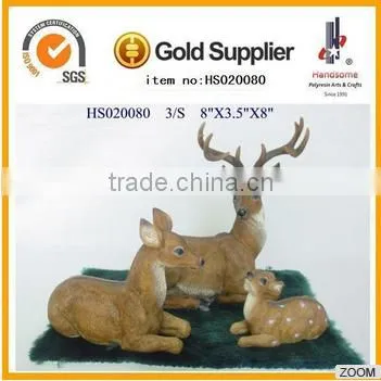 8 Inch Resin Craft Lively Decorative Animal Family Statues Deer