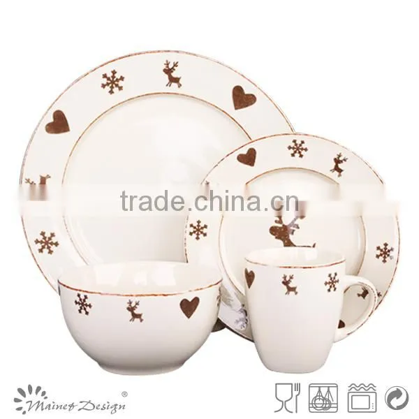 Snow bells novelty Christmas ceramic tableware 18PCS