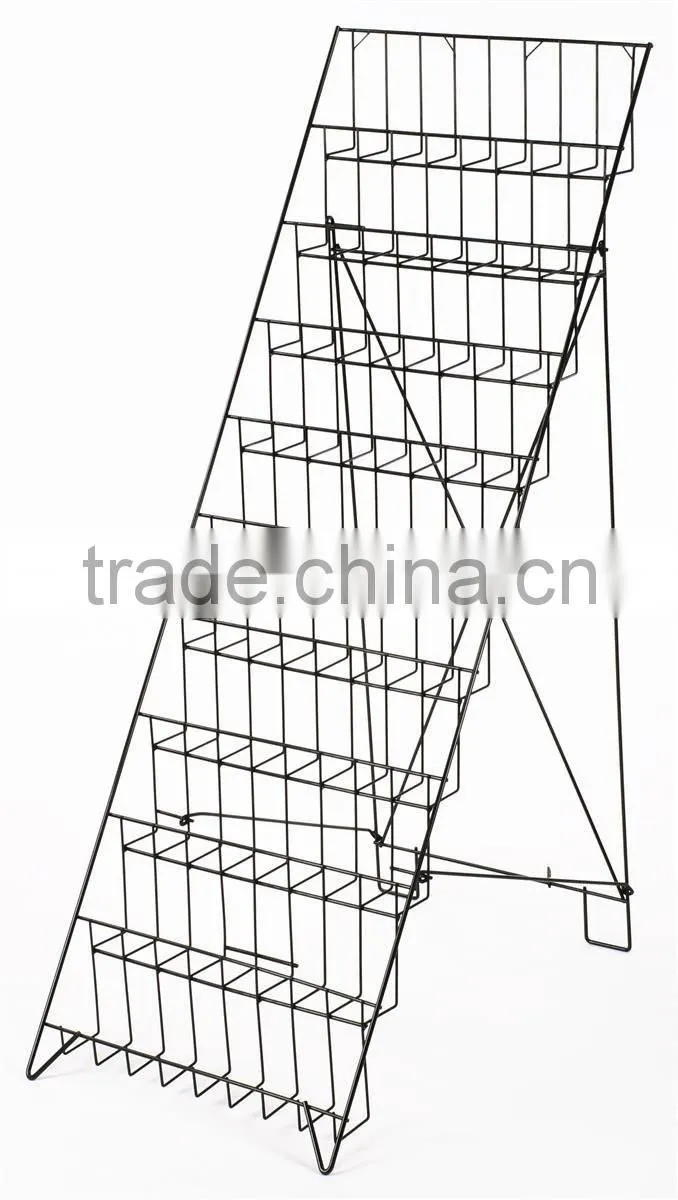 2016 new design wire newspaper display rack outdoor magazine rack