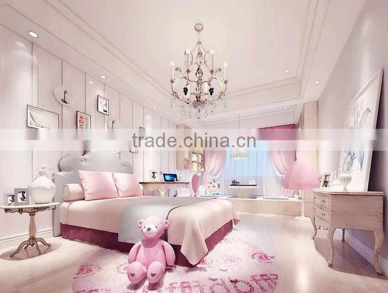 Classic Elegant European Style Teenage Girl's Bedroom Interior Design 3d Rendering BF12-03314g