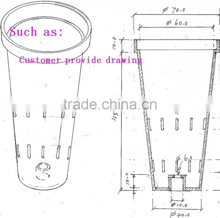 Custom Hydroponic Grow Systems plastic engraftment basket Net Planting pots