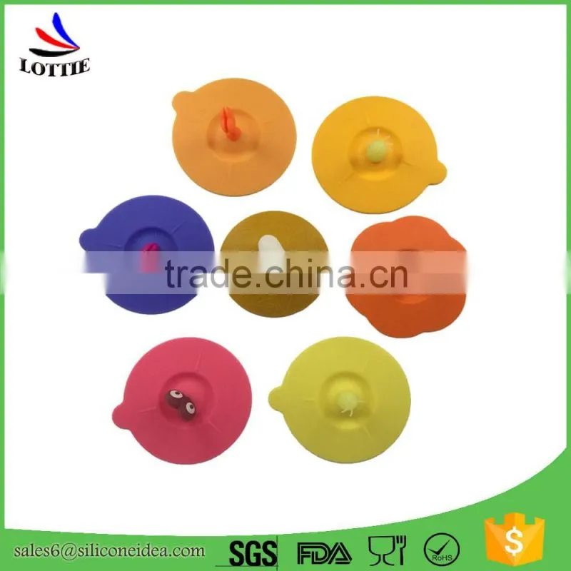 FDA&LFGB standard custom Universal non-toxic dust leakproof flexible cup silicone coffee cup lids