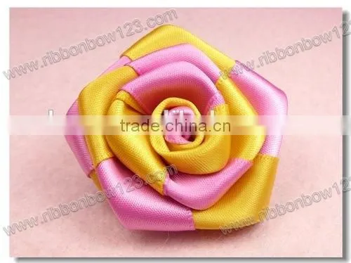 2015 pure handmade Satin ribbon rose flower for fancy dress