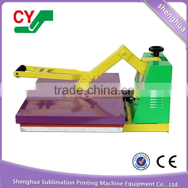 Hot sale CE large manual teflon coated thick platen heat press t-shirt printing