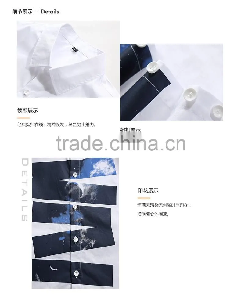 New Design High Quality 100% Cotton Men Casual Slim Fit Shirts Long Sleeve Custom Printing OEM Wholesale