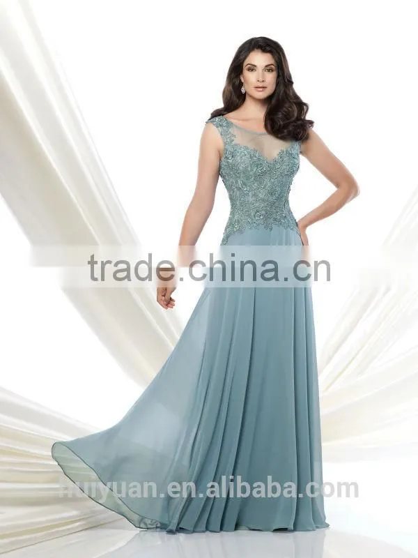 2015 new design lace night chiffon long dress