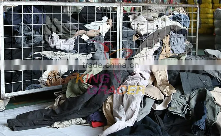 Supplier hot sale In Malaysia Recycling Men Cotton Pants credential used clothing
