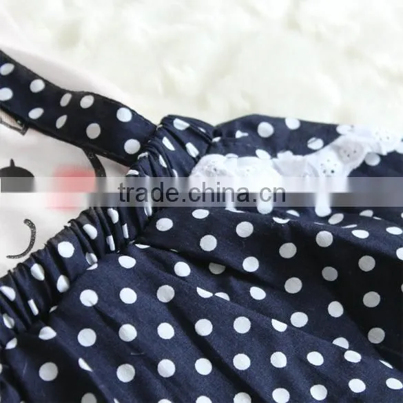 New design girls Kids Polka Dot Big Bowknot Little Girl Pattern Fake Two Piece Belt dress plus size SV004092