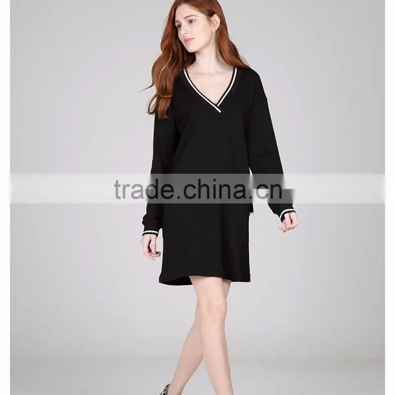long sleeve casual summer women dress cotton