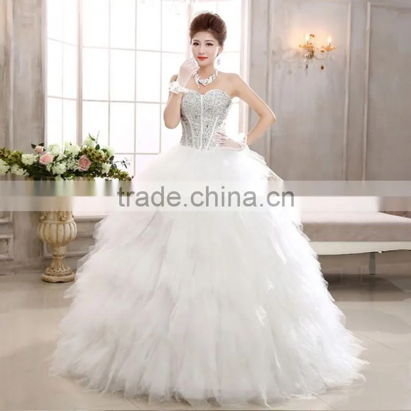 2016 sweetheart ivory wedding dress bride gowns
