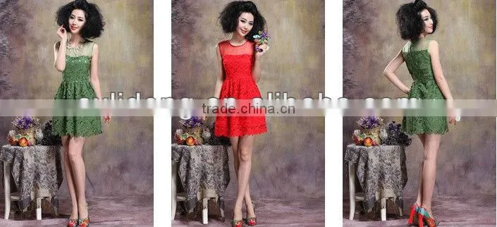 Latest Elegant African Short Summer Lace Mesh Dresses
