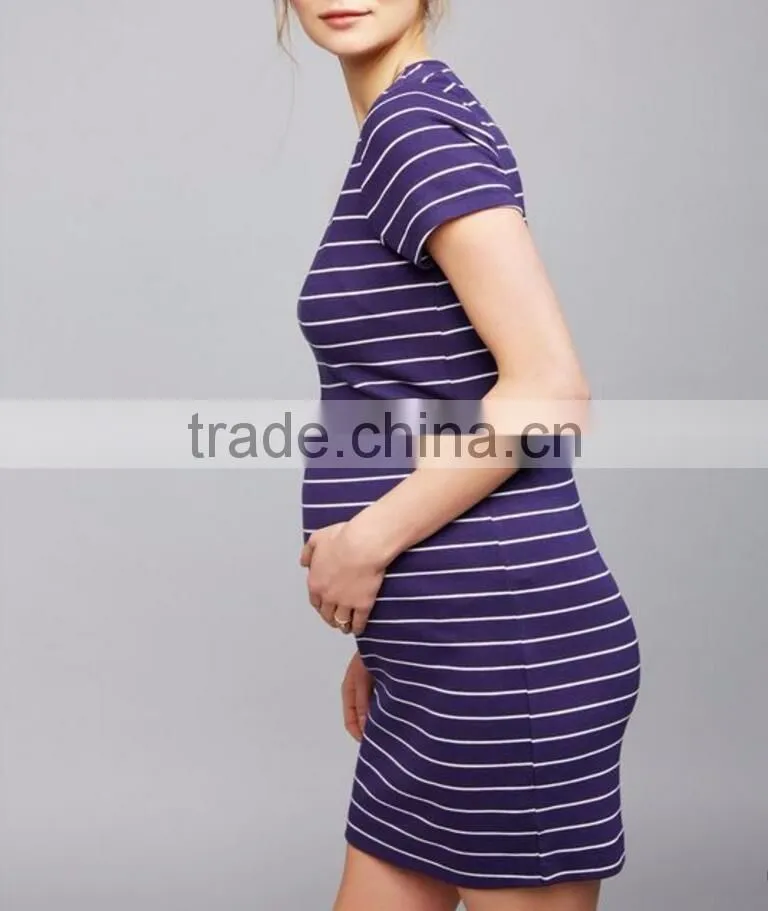 Striped maternity clothes pregnant women dresses