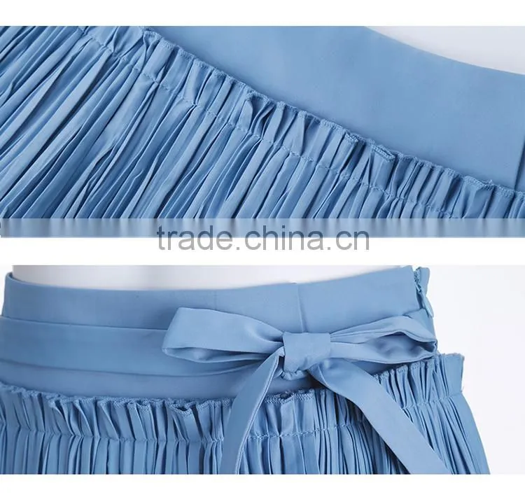 2016 Latest Fashion mini skirts oem chiffon women pleated skirt for wholesale