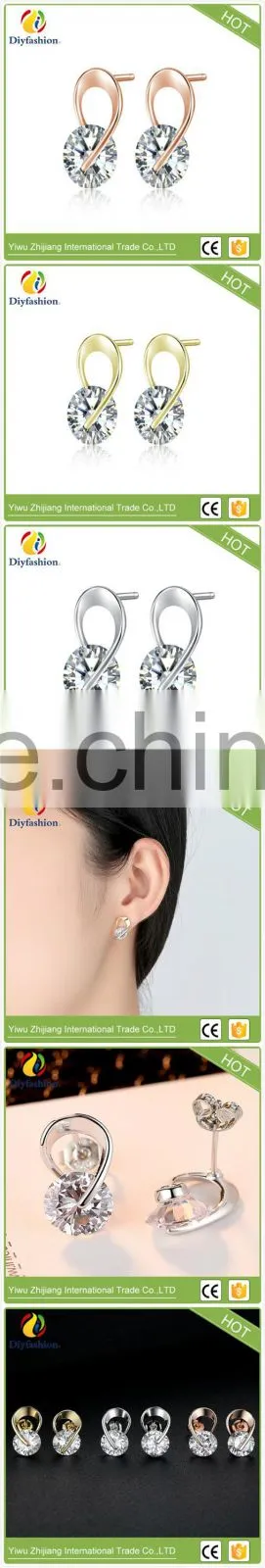 Cubic Zirconia diamond Rotary stud earrings for women