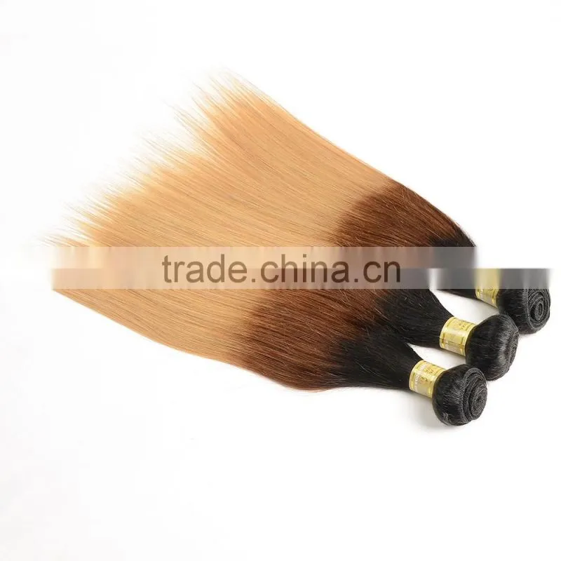 Color 1b/4/27 Straight Wave Brazilian Hair Weave Blonde and Brown