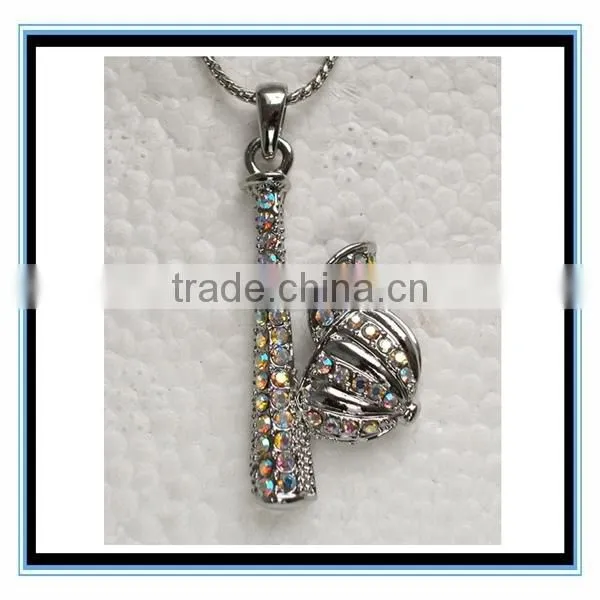 XP-MP-099330 FACTORY PRICE 2015 wholesale silver baseball cap alloy charm necklace jewelry