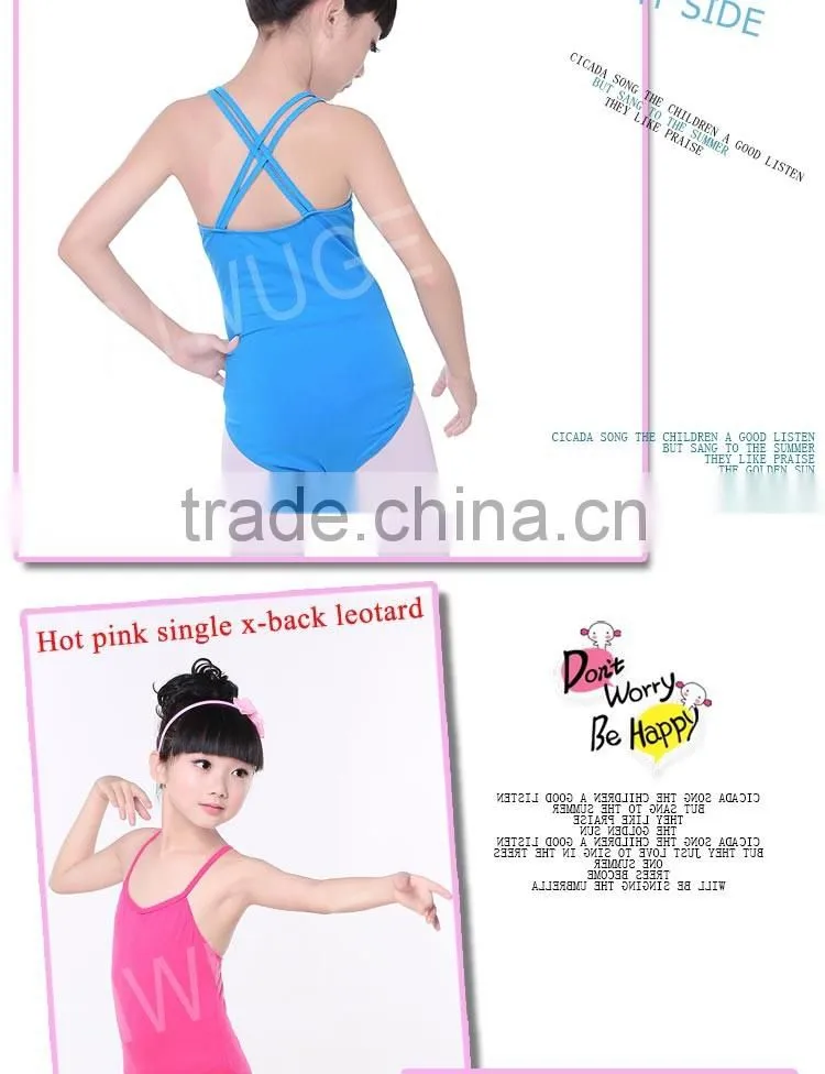 2016 OEM Children Kids Single/Double X-Back Ballet Sexy Dance Gymnastic Leotard For Girls