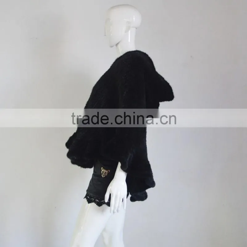 SJ467 2017 Newest Winter High Quality Cape Cape Mink Fur Coat Poncho for Women