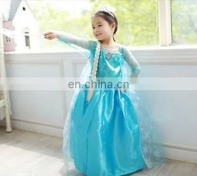 New style Girls Dress elsa frozen dress girls frozen elsa dress fabric halloween nude cosplay elsa costume FC2007
