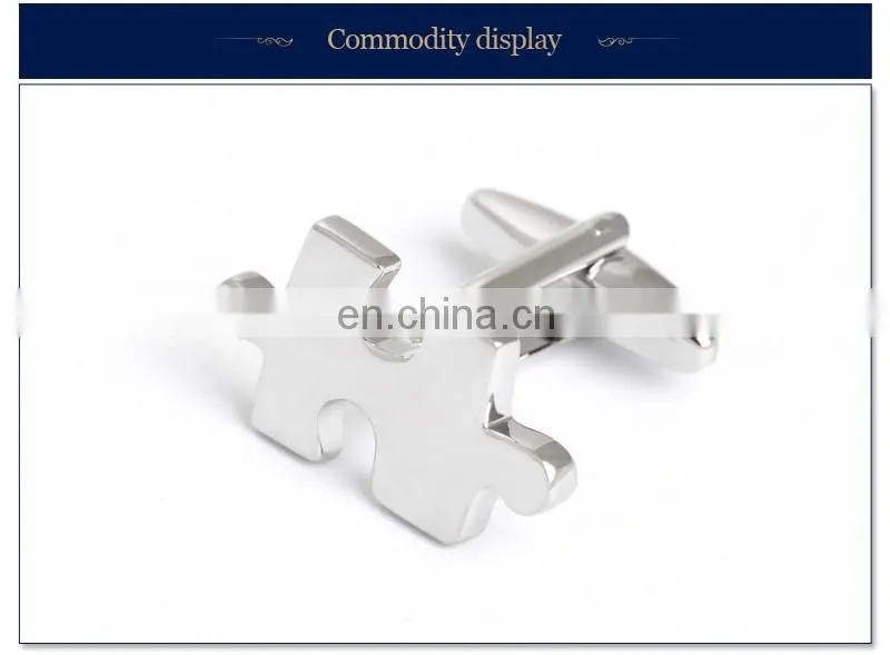 Novelty Silver Jigsaw Shirt Cufflinks
