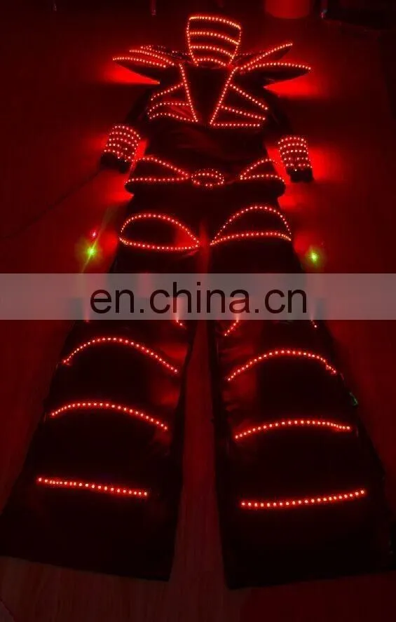 led jumping suit stilts walker led robot costume