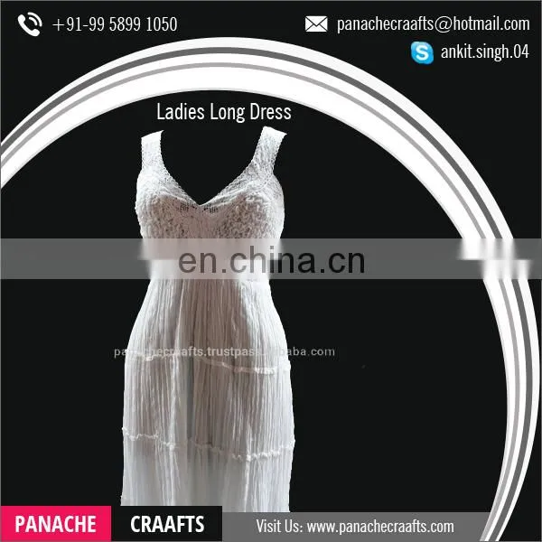 2017 Women Long One Piece White Dress