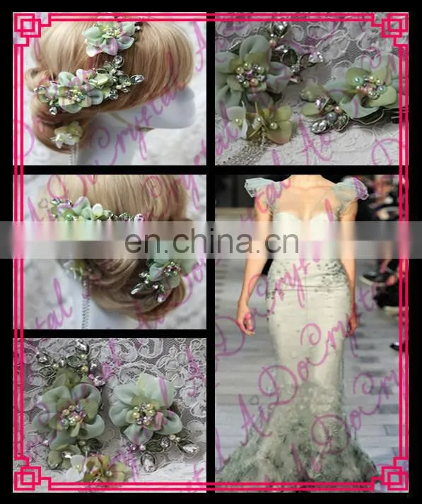 Aidocrystal green garland hair flower headwear wholesale hair accessories for women