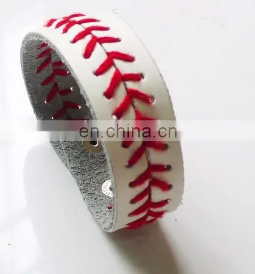 Popular Cheap Leather Sports Softball Bracelet
