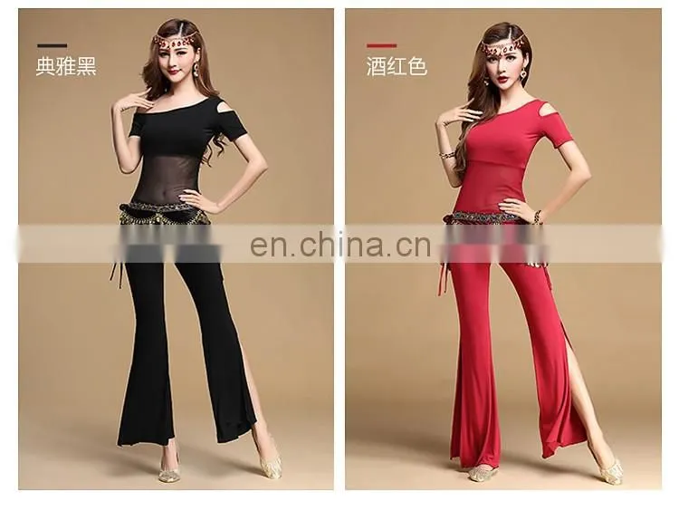 T-5116 Summer modal professional short sleeve sexy training belly dance costume