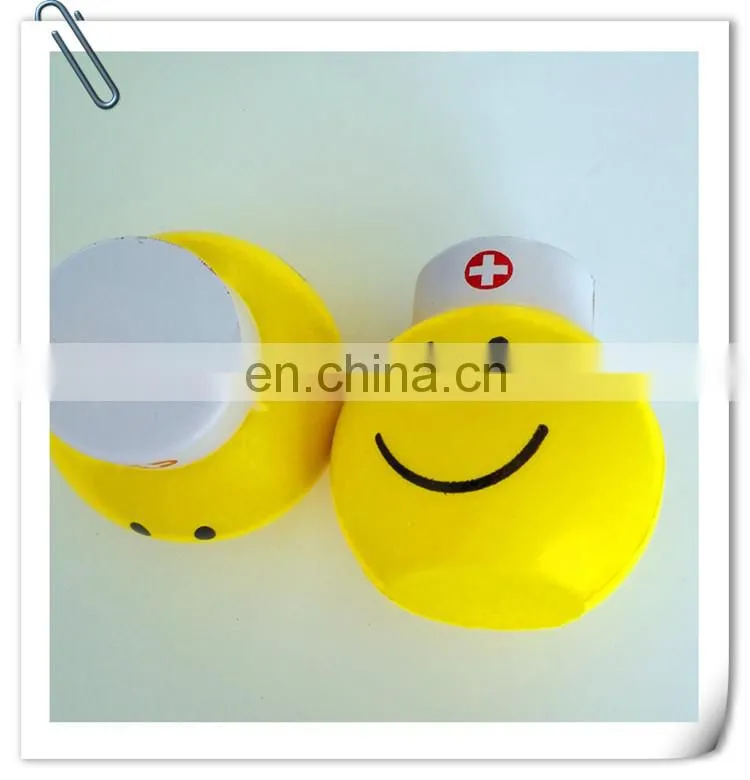 customized PU stress ball toy of promotion gift smiling doctor