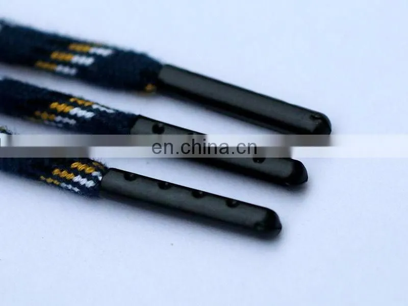 Customized engraved logo shoelace tips gold/silver/gun metal/red bullet crimp string aglet
