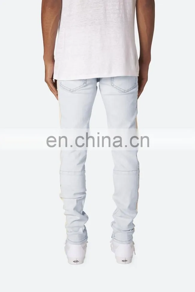 DiZNEW White Mens Wholesale Track Scratch Denim Jeans Pants For Men
