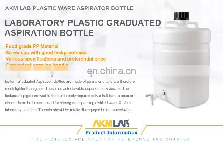 AKMLAB White Plastic Aspirator Bottle With Screw Cup