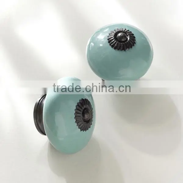 High quality cabinet ceramic green handle from shenzhen factory