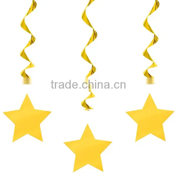 Metallic Dangling Silver Star Swirls /Silver Star Hanging Decoration /Wall Decoration SD057