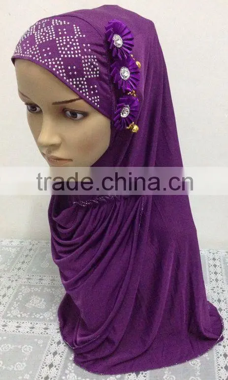 A578 New 3 flowers lady's muslim long one piece hijab