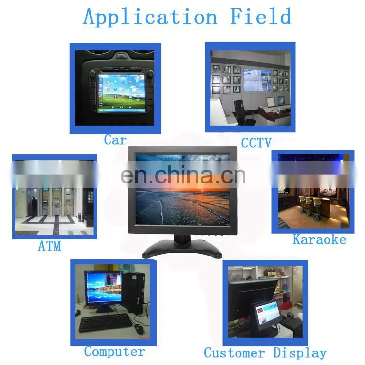 10 inch Small Industrial Lcd Av Full Vga Input Size Pc Monitor Hd