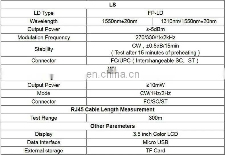 NK3200D 1310nm/1550nm 500m-60km 3.5" LCD Optical Time Domain Reflectometer w/OTDR OPM LS VFL RJ45 Cable
