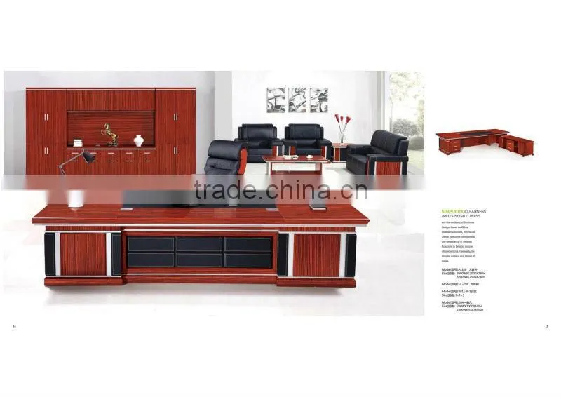 Hot-selling Wooden Series wooden executive office desk with leather design,furnituire office desk A-330