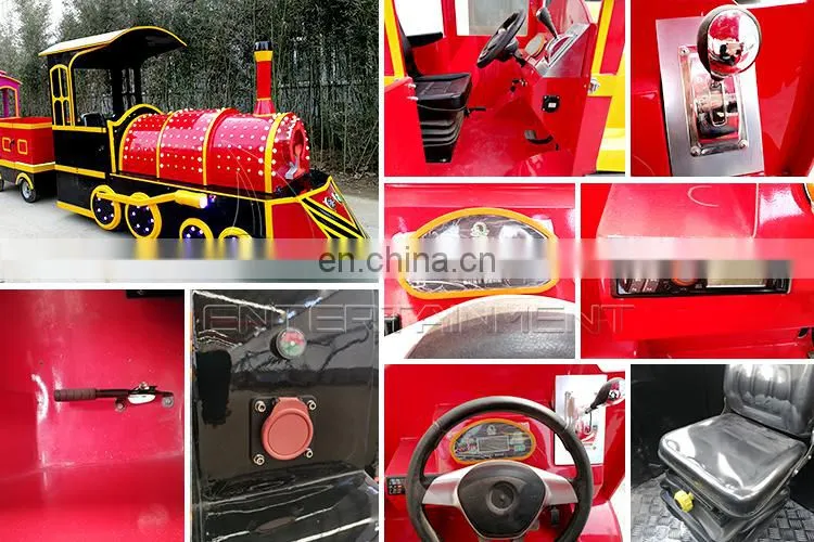 Outdoor kids electric road small tourist trackless train sets factory for sale