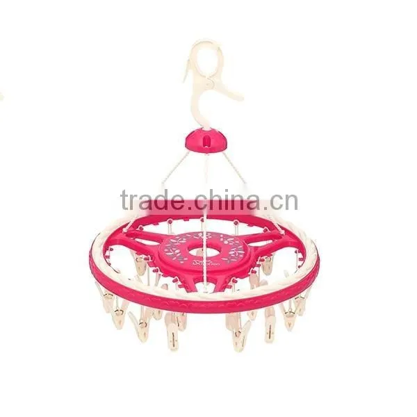 High Quality Round Shaped Plastic Drying Hanger 24 Pegs/set