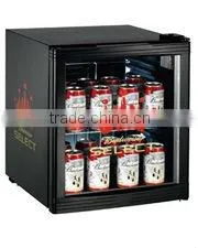 ETL, CE, RoHS,SAA certificated Single glass door mini refrigerator showcase,display cooler