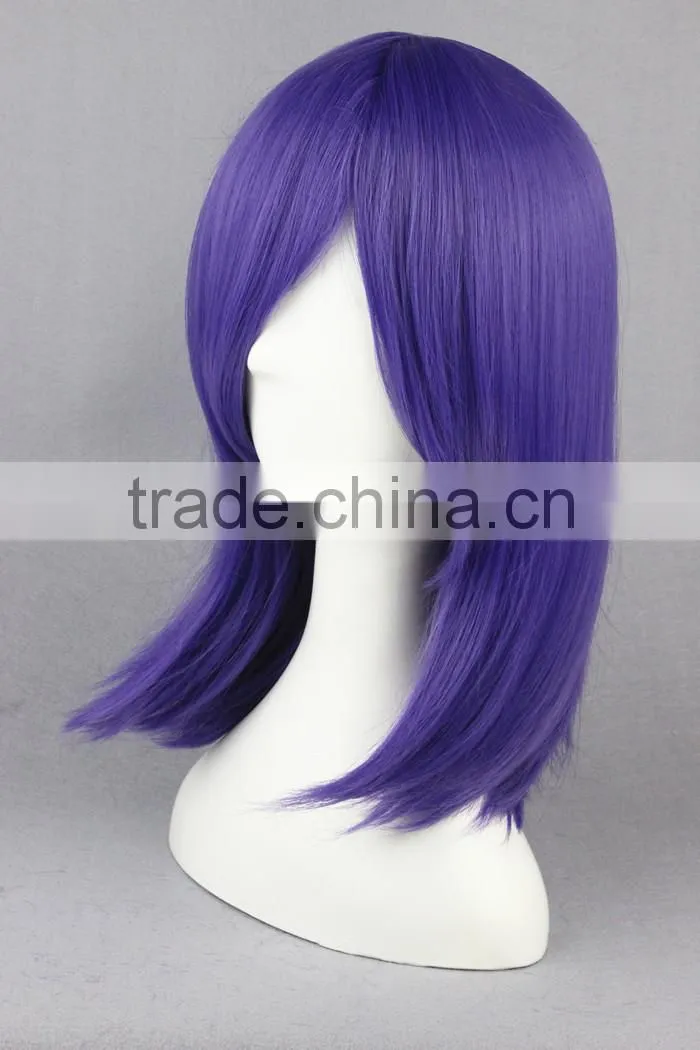 High Quality 45cm Short Straight Touhou Project wig Kumoi Ichirin Light Purple wig Synthetic Anime Wig Cosplay Hair Wigs