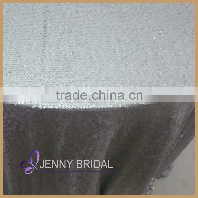 SQN#57 factory outlet wholesale cyber silver sequin tablecloth wedding