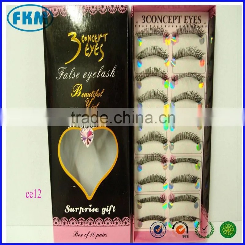 Korean Style High Quality False Eyelash 10 pairs Model 218 pink packing box