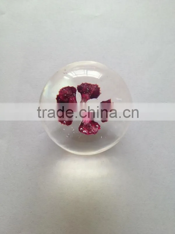 Hot selling small crystal ball with real ember embedded for promotional gift