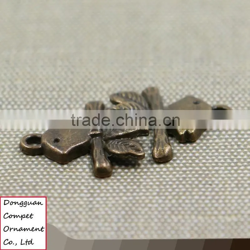 Wholesale ancient bronze diy accessories branches and bird pendant