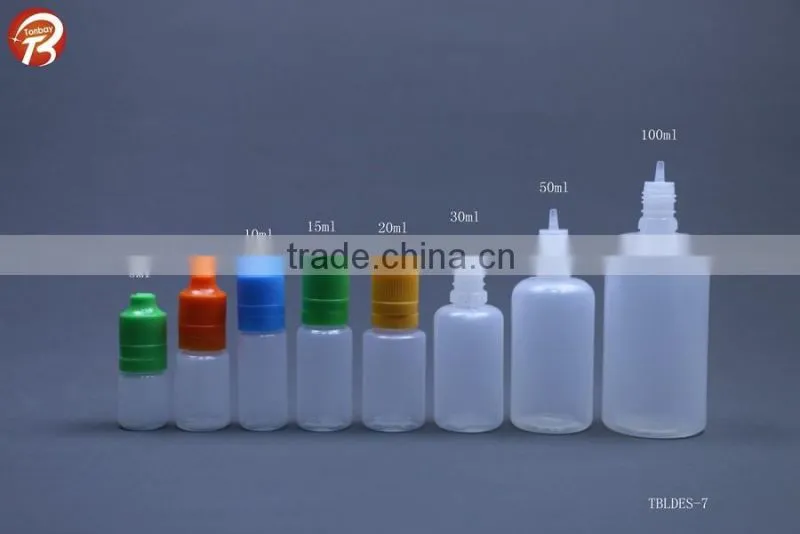 3ml 5ml 10ml 15ml 20ml 30ml 50ml 60ml 100ml LDPE e liquid bottles with long metal pin and silicon cover