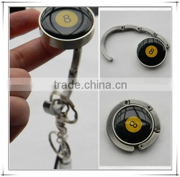 Billiard ball NO.8 Folding Bag Hanger Bag Hook Purse Hook