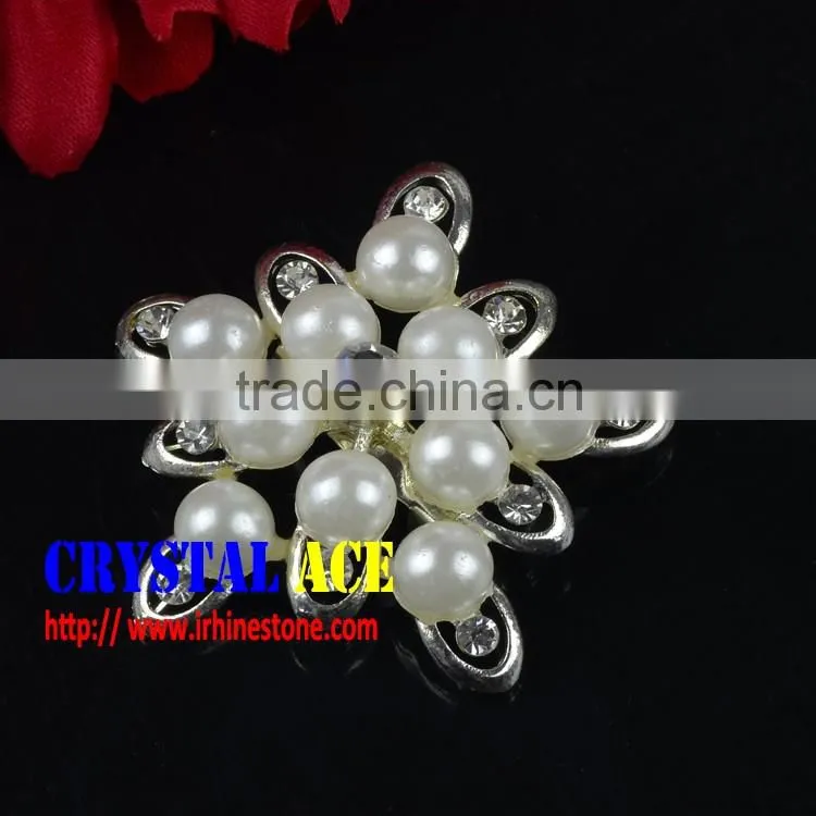 Wholesale Pentagramme Zinc Alloy Crystal and pearl Brooch Pins, Pentagramm Crystal Brooch Pin Factory for wedding invitation